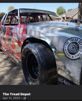 @terrydonmaroney and his @the_tread_depot-sponsored 1985 Oldsmobile Cutlass Factory Stock Dirt Track car!