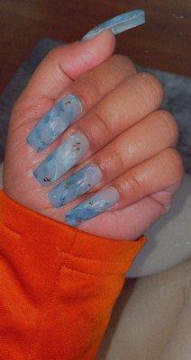 Blue Marble Nails by Ms Kim