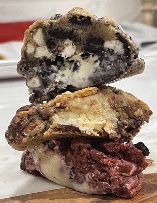 COOKIES & CREAM, ALMOND JOY, RED VELVET STACKED