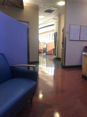 Waiting room thru to infusion areas