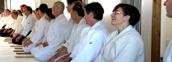 group aikido practice at aikido seminars