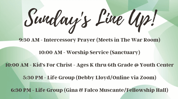 These Life Groups do take breaks, so contact the Church Office for more information or visit our Facebook Page for continuous updates.