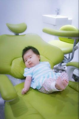 The youngest patient in the dental chair!!!