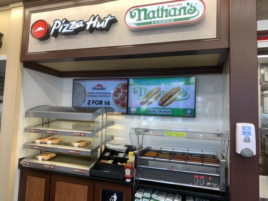 Self-serve Pizza Hut & Nathan's