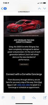 Corvette C8 Concierge Service!!! Place your order today!!!