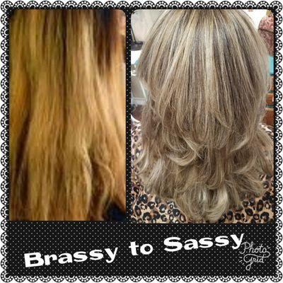 Brassy to Sassy. Anything can be done with the right colorist. Call me today to get on my client list and make an appointment.