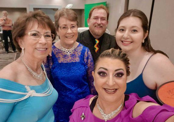 Group Selfie of Tony New and four of his students at the 2021 Texas Hoedown in Fort Worth, Texas, an ACDA Dance Competition