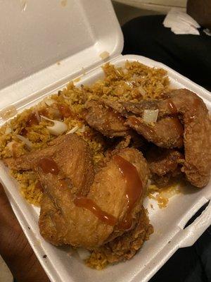 5 piece wings & chicken fried rice