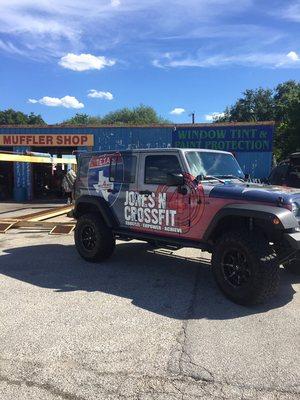 Jones 4 crossfit came in for some ceramic window tint.