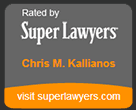 Super Lawyers badge for Chris M. Kallianos