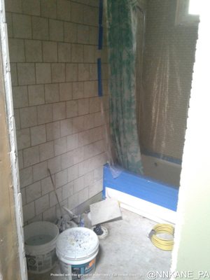 Bathroom surround tiling