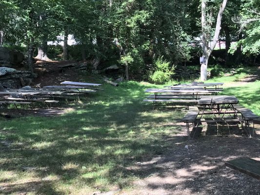 Picnic area with view of falls