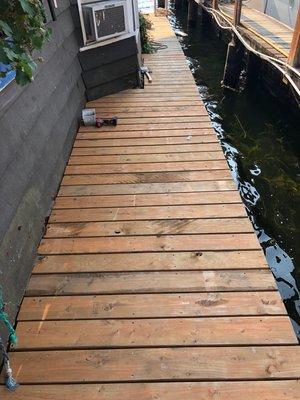 Deck Rebuild on a floating home in Eastlake.