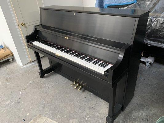 Yamaha P22 recently refinished in an ebony satin with all brass hardware polished and clear coated