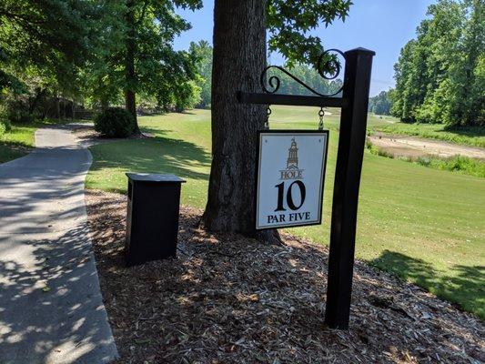 Hole 10 marker.