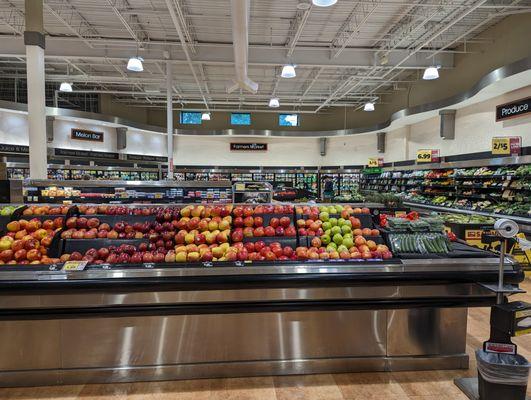 Inside. View of produce section shortly after entering.