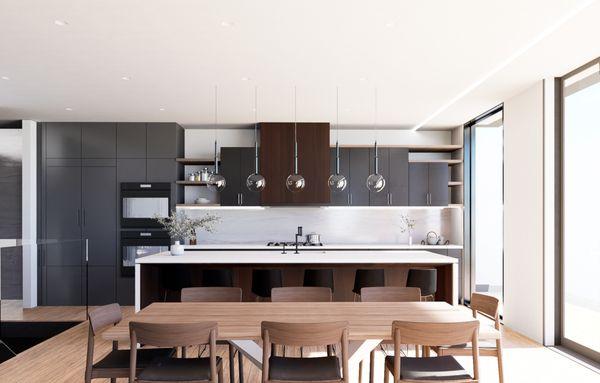 Contemporary Kitchen with Open Plan