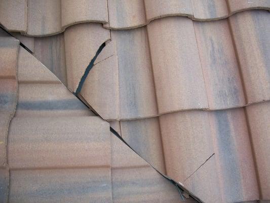 broken roof tiles