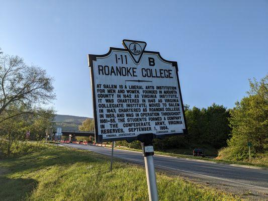 Roanoke College Historical Marker, Salem