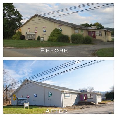 Before and After. New roof New exterior color