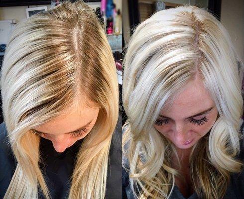 Blonde hair highlights