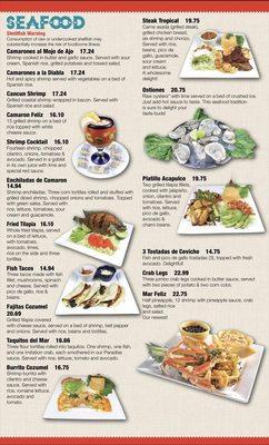 Seafood Menu