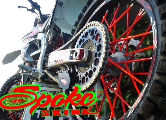 Spokeskins colored spoke covers for your motorcycle,bicycle or any thing with spokes