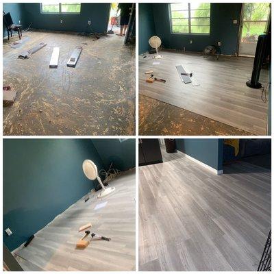 Vinyl plank flooring installation