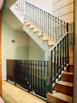 Contemporary railing. Plain steel. Painted,