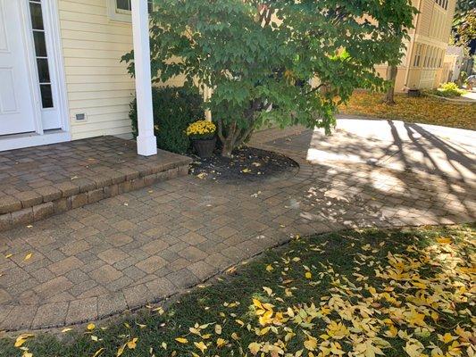 Driveway and front walkway completely redone. Looks better than when we first had it done!