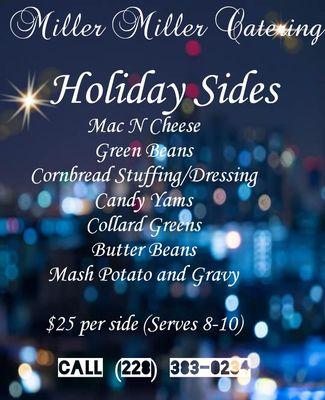 Holiday catering menu