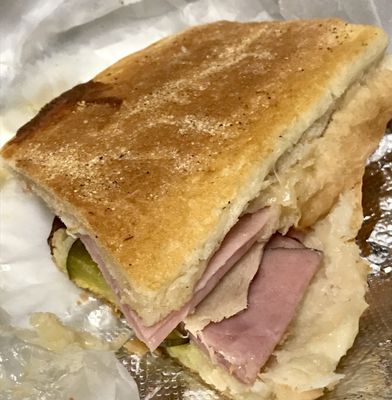 Half of the Cuban Sandwich