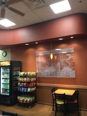 Subway customer eating area