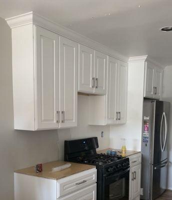 cabinets installed, before countertops