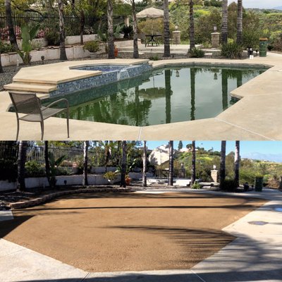 Pool Demolition & Customer Drought Tolerant Landscapes & Decomposed Granite.