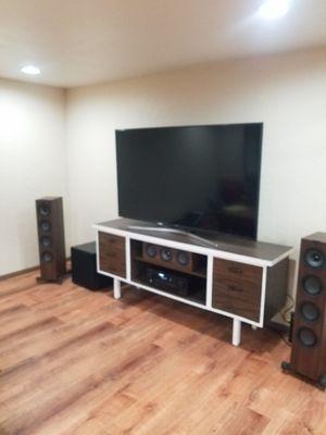 KEF Q series Q550, Q250c,  Ci 200QR ( not in photo), Kube I 2b subwoofer, Denon AVR-X2700H,