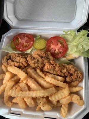 Oyster poboy plate. Made to order. Amazing