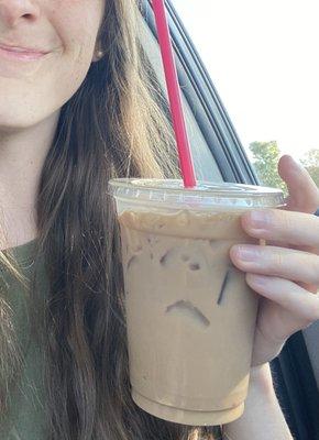 I recommend an iced latte with just a smidge of mocha!