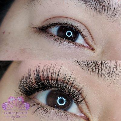 Light volume (hybrid) lash extensions