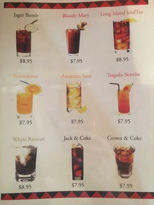 some of our drinks