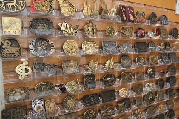 A little bit of our large collection of vintage belt buckles