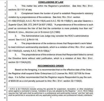 OAH Ruling. Respondent = Jose. I guess she DOES award money.....$500 from Mr. Soler to the ROC. Date of Hearing: 14Jul22