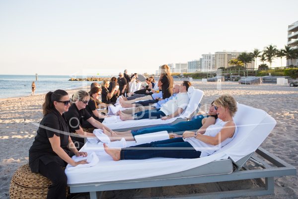 Team Building event with foot massages