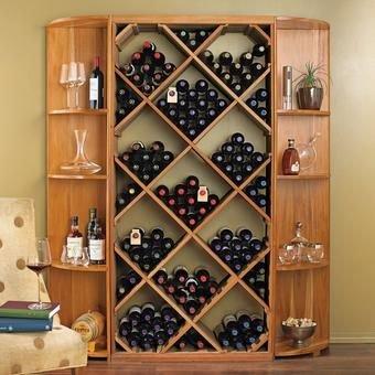 N'FINITY DIY Diamond Bin & Dual Quarter Round Shelf Wine Rack Set (Natural Finish)