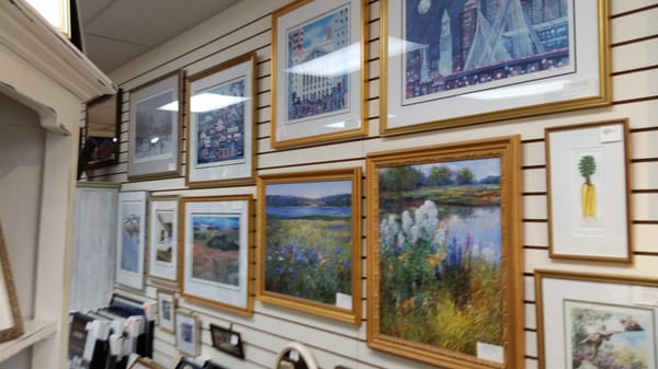 Art prints, oils, signed and numbered pieces...come on in today.