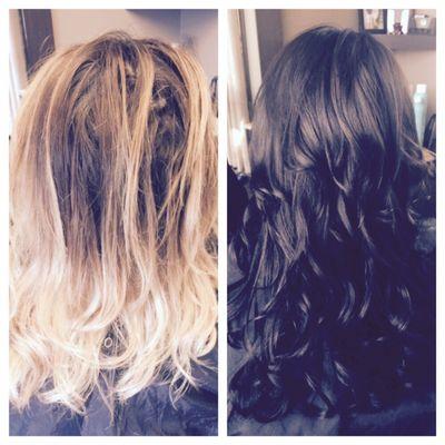 Before and After Hair Extensions / Color.   (The one who left the bad review)  This looks pretty amazing to us!