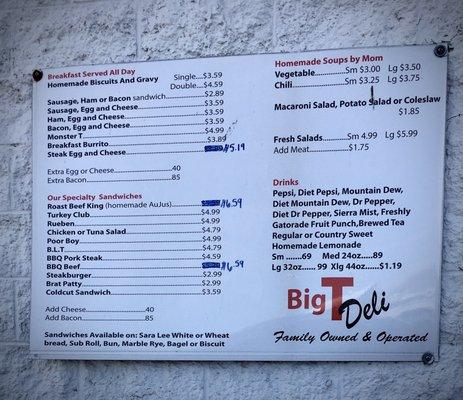 Big T Deli in the Fast Lane has an inside order counter or drive-up window.