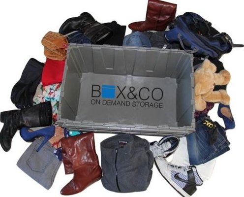 Free plastic tote boxes with locks for clean, worry-free storage of your items.