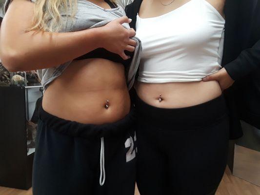 Belly button piercings done by Marissa @babadook_queen