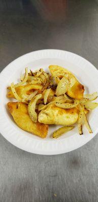 Pirogies with fried onions